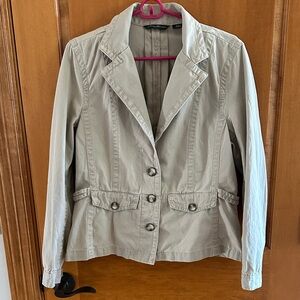 Eddie Bauer Light Tan Blazer Jacket Size 14 100% Cotton